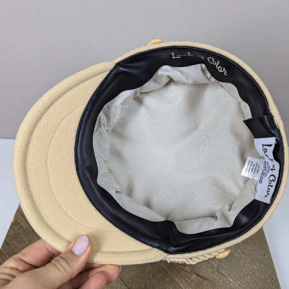 Lack of Color Riviera Hat Beige Captain Cap Size Small 55cm Terelyne Rayon - Picture 6 of 9